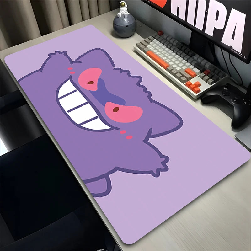 Mouse Pad Laptop Gaming Accessories Keyboard Pad Japan Anime P-pokemonS Gamer Mousepad PC Kawaii G-gengar Purple Desk Mouse Mat