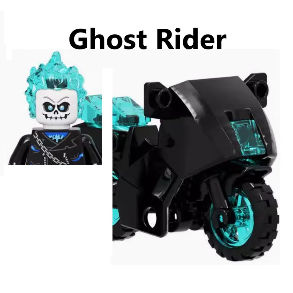 New Moc Ghost Rider With Motorcycle Building Blocks Mini Action Figure Toys