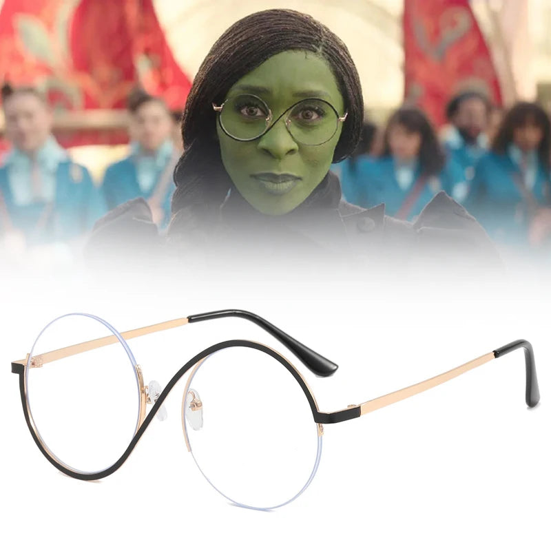 Wicked Elphaba Cosplay Glasses – Circular Witch Sunglasses for Halloween & Carnival