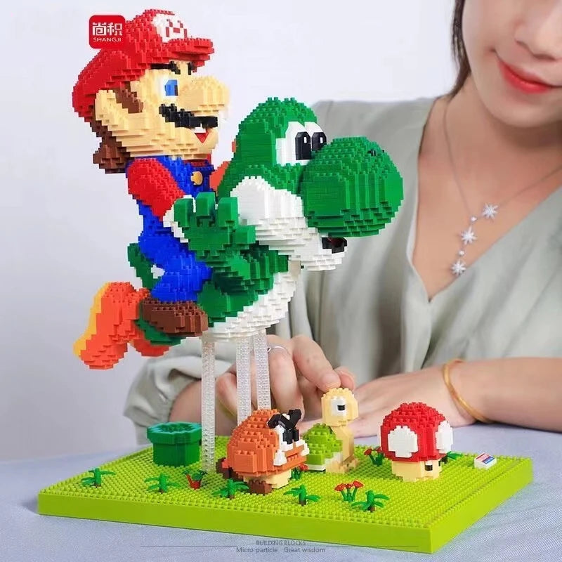 Cartoon Anime Figure Dinosaur Blocks Building Toy Anime Bricks Educational Brinquedos for Kids Gift Children Christmas Present