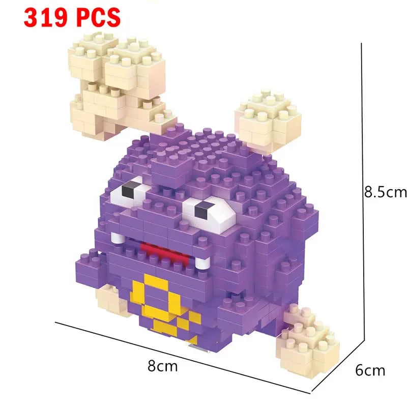66pcs Pokemon Small Building Nanoblock Cartoon Pikachu Animal Model Education Game Graphics Pokemon Toys For Kids Birthday