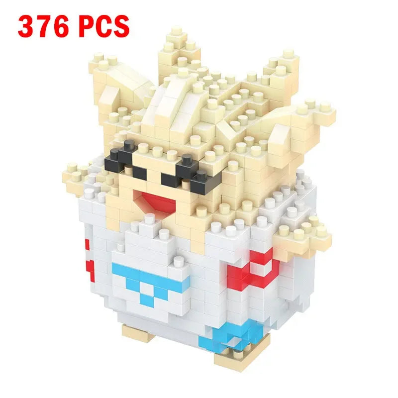 66pcs Pokemon Small Building Nanoblock Cartoon Pikachu Animal Model Education Game Graphics Pokemon Toys For Kids Birthday