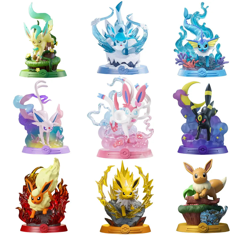 9-Style Pokémon Eeveelution Figures - Espeon, Sylveon, Umbreon & More Collectible Models