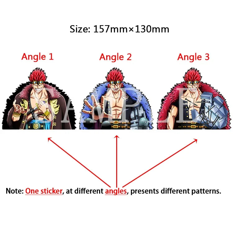 One Piece 3D Transform Sticker - Gear 5 Sun God Nika Luffy for Cars, Laptops & More