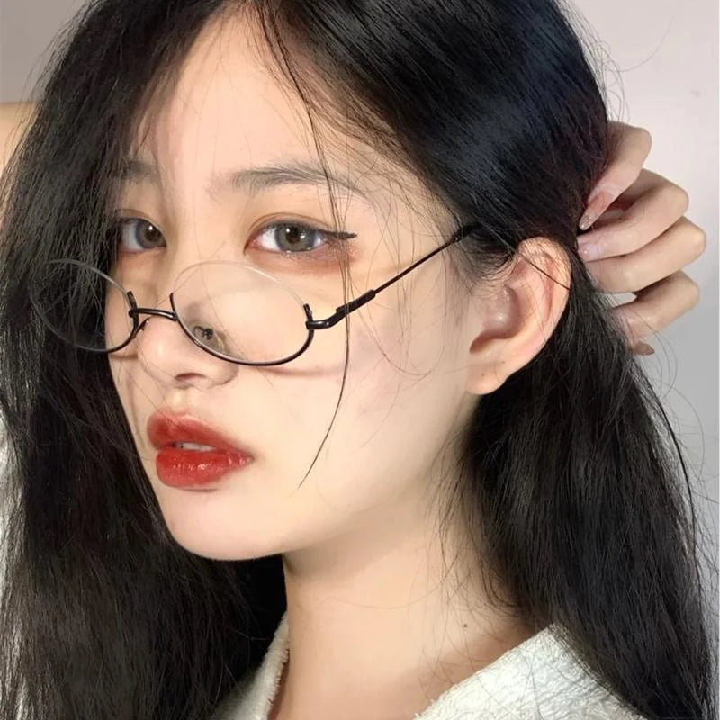 Anime Cosplay Half-Frame Glasses – Lolita & Royal Elder Sister Aesthetic