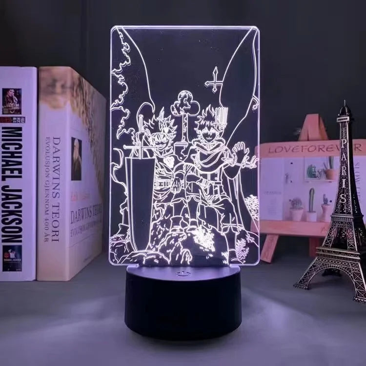 Black Clover 3D LED Night Light | Asta Anime Lamp for Room Decor