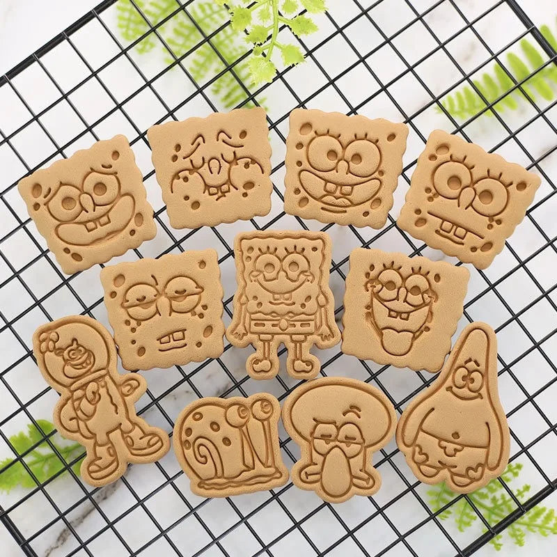 SpongeBob Cookie Cutter Set | 3D Cartoon Biscuit Moulds for Kids & Parties