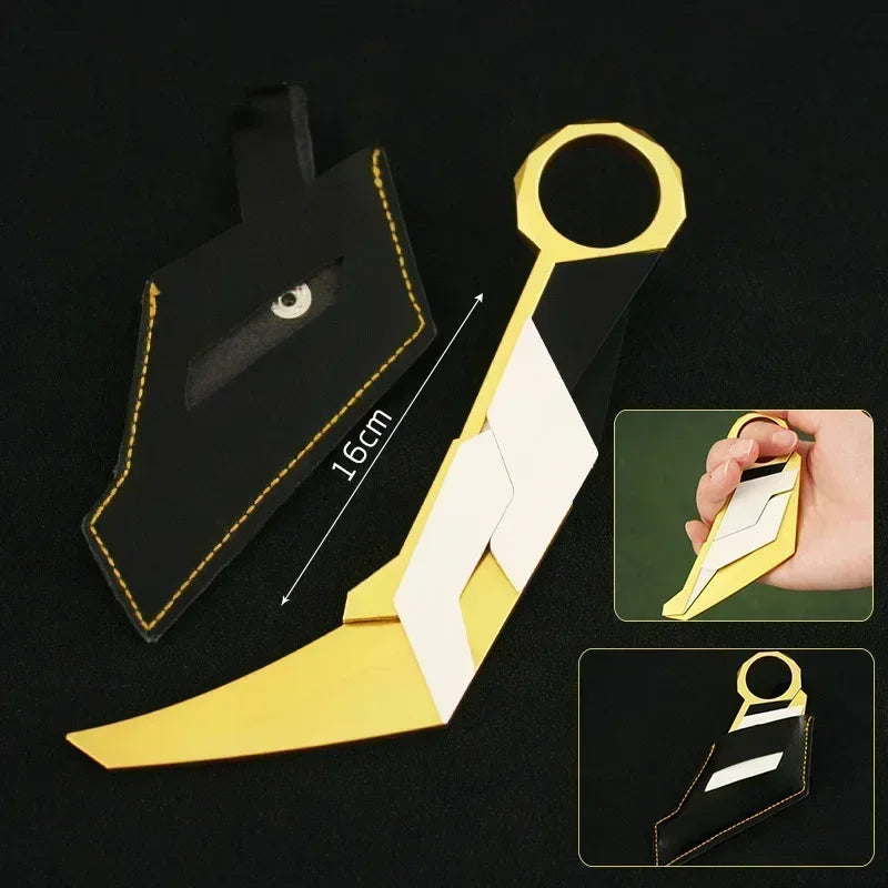 16cm Valorant Karambit Prime Reaver Weapon Model Metal Uncut Toys Claw Knife Sword Cosplay Game Peripherals Boys Gifts
