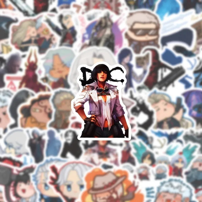 50pcs Devil May Cry Game Stickers Suitcase Water Cup Stationery Mobile Phone Car Scooter Laptop Refrigerator Decoration Stickers