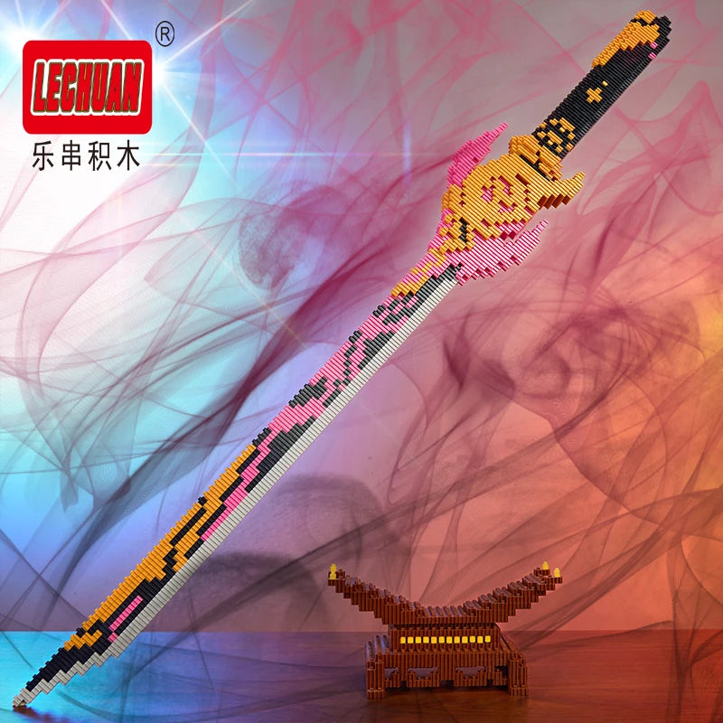 Lechuan Connections Building Blocks Samurai Simulation Sword Micro brick Ninja Knife Weapon Assembly Model Toy Gift for Children
