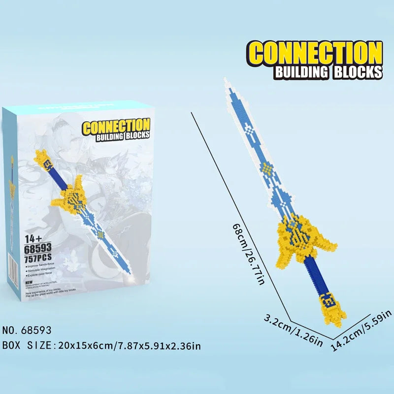 Samurai Sword Building Block Model – DIY Anime Ninja Weapon Toy