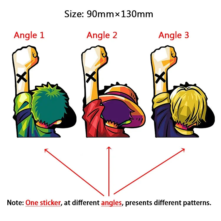 One Piece 3D Transform Sticker - Gear 5 Sun God Nika Luffy for Cars, Laptops & More
