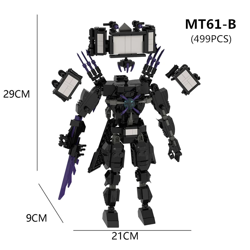 New Skibidi Toilet Building Blocks Set Gold Clock Man With Sword Guitor Speaker Man Titan Computer Man Toys For Boys Xmas Gifts