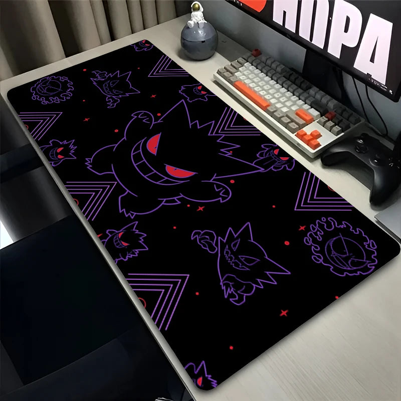 Mouse Pad Laptop Gaming Accessories Keyboard Pad Japan Anime P-pokemonS Gamer Mousepad PC Kawaii G-gengar Purple Desk Mouse Mat