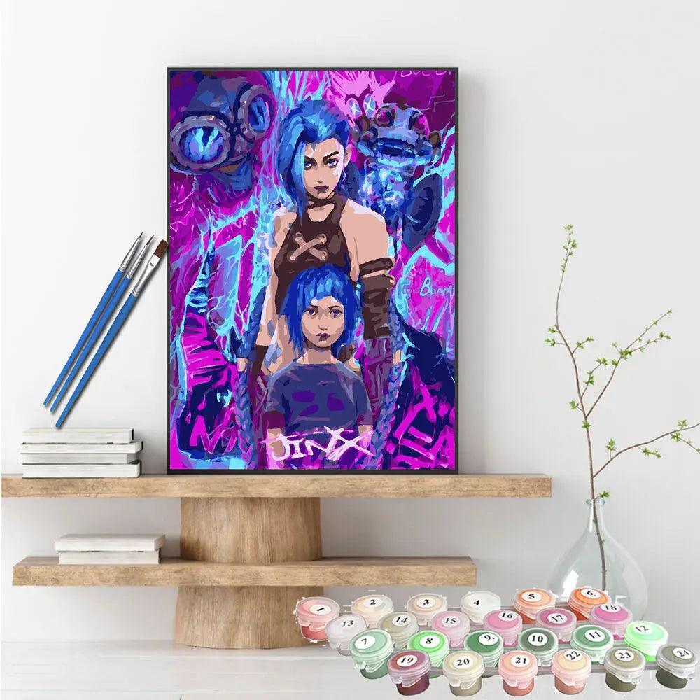 Unleash Your Inner Anime Artist with a DIY Arcane Jinx Paint-by-Numbers Kit! - Rexpect Nerd