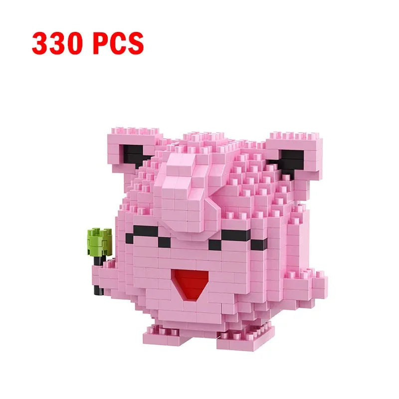 66pcs Pokemon Small Building Nanoblock Cartoon Pikachu Animal Model Education Game Graphics Pokemon Toys For Kids Birthday
