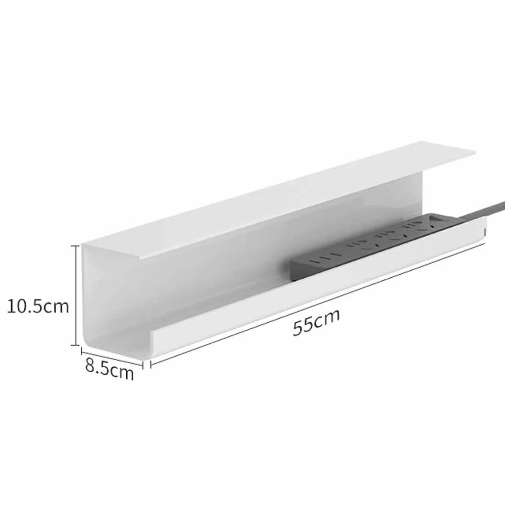 Cable Management Tray Office Wire Organizer Holder Cord Management Under Desk Cable Rack Flame Retardant Double-Sided Adhesive