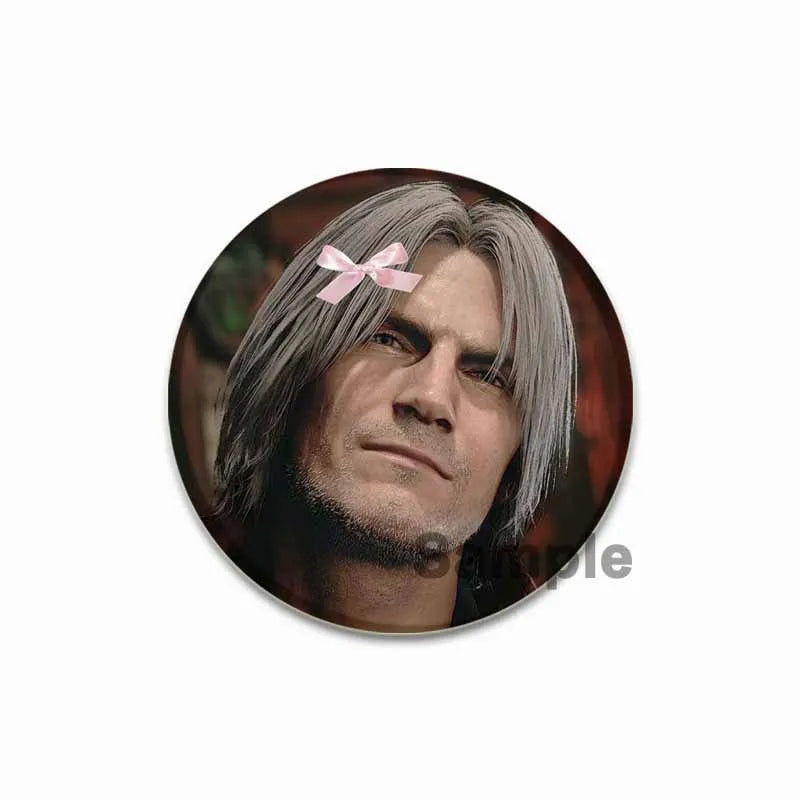 Dante Cartoon Cosplay Badge Game Anime Devil May Cry Brooch HD Print Handmade Pins for Backpack Accessories Clothes Decoration