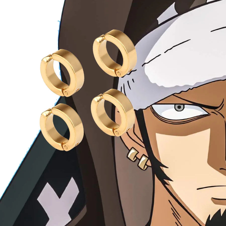Trafalgar Law Cosplay Clip Earrings - One Piece Jewelry for Halloween & Gifts