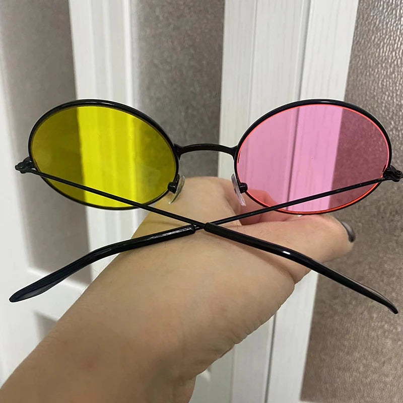 Spamton Cosplay Glasses – Mixed Color Round Frame Sunglasses for Cosplay & Halloween