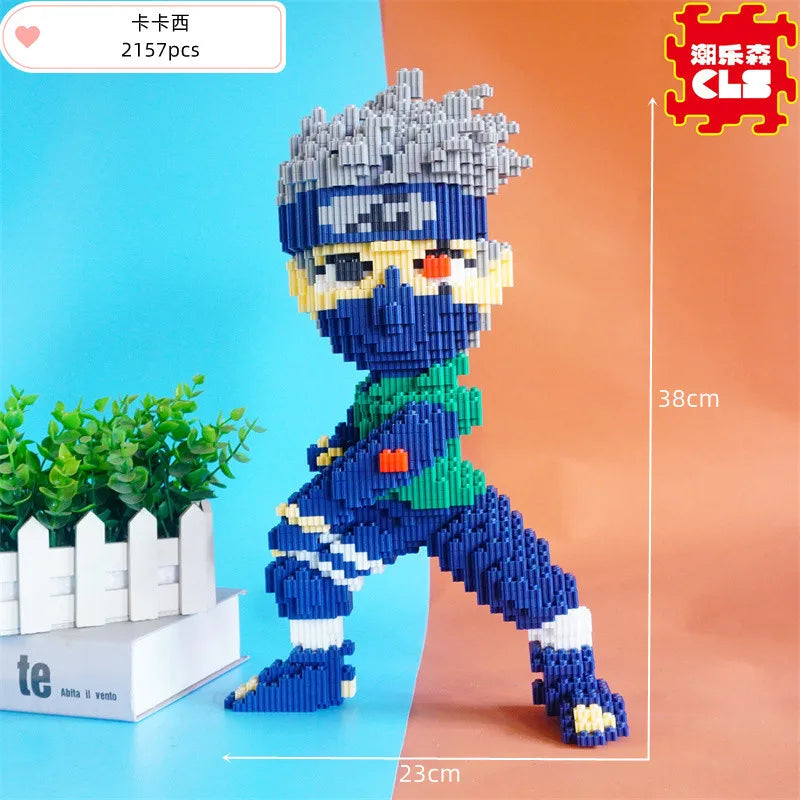 new Small particle assembled building blocks adult high difficulty puzzle card Kakashi Jiraiya toy puzzle children's gift