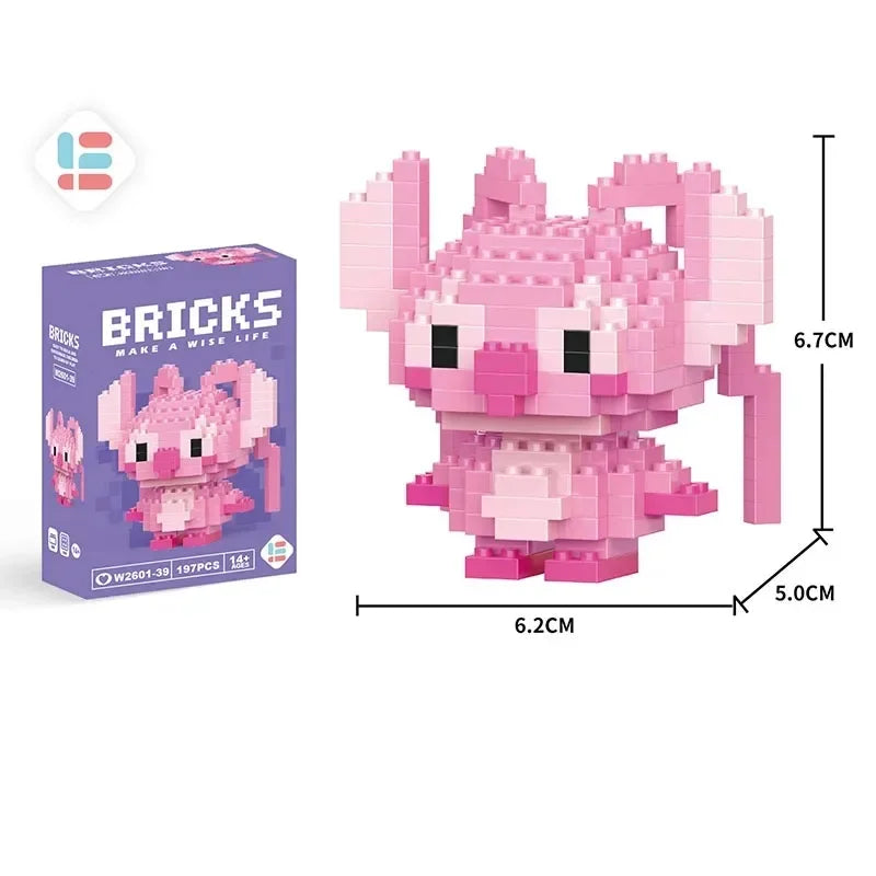 Disney LiLo Stitch Toys Building Blocks Pokeman Pikechu lega Anime Cartoon Character Model Building Blocks Toy for children Gift