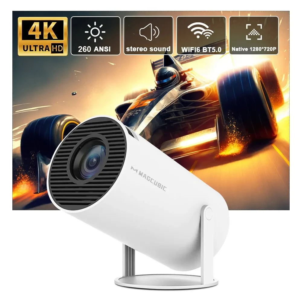 Magcubic 4K Android 11 Projector – Portable Home Cinema with WiFi6, Bluetooth 5.0, and Auto Correction