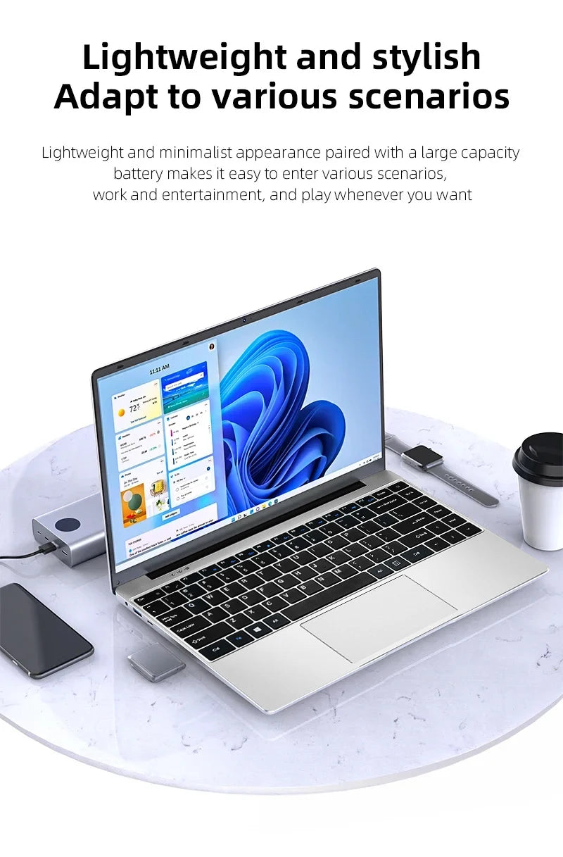2025 Office Laptop Windows 11 intel i7-7500U/Intel Atom x7 A395014.1" Notebook Computer 4K HD 12GB RAM 1/2TBSSD