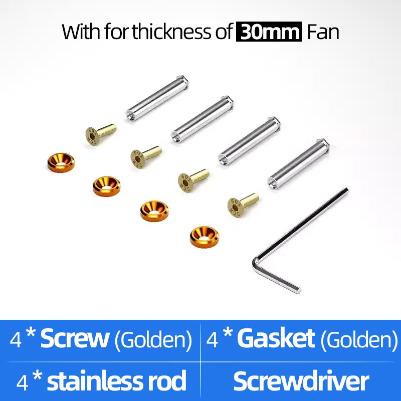Computer PC Case Cooling Fan Mount Screws Multiple Colour Mutually Locked Screw Fixer Bolt Set For Thickness of 25/30mm Fan
