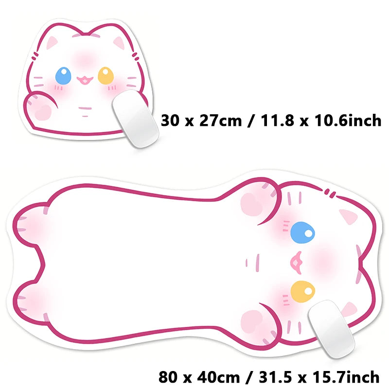 Pink Black Tortoiseshell Kawaii Cat Cartoon Cute Animal Kitty XXL Large Mouse Pad Computer Non-slip Keyboard Desk Mat Mousepad