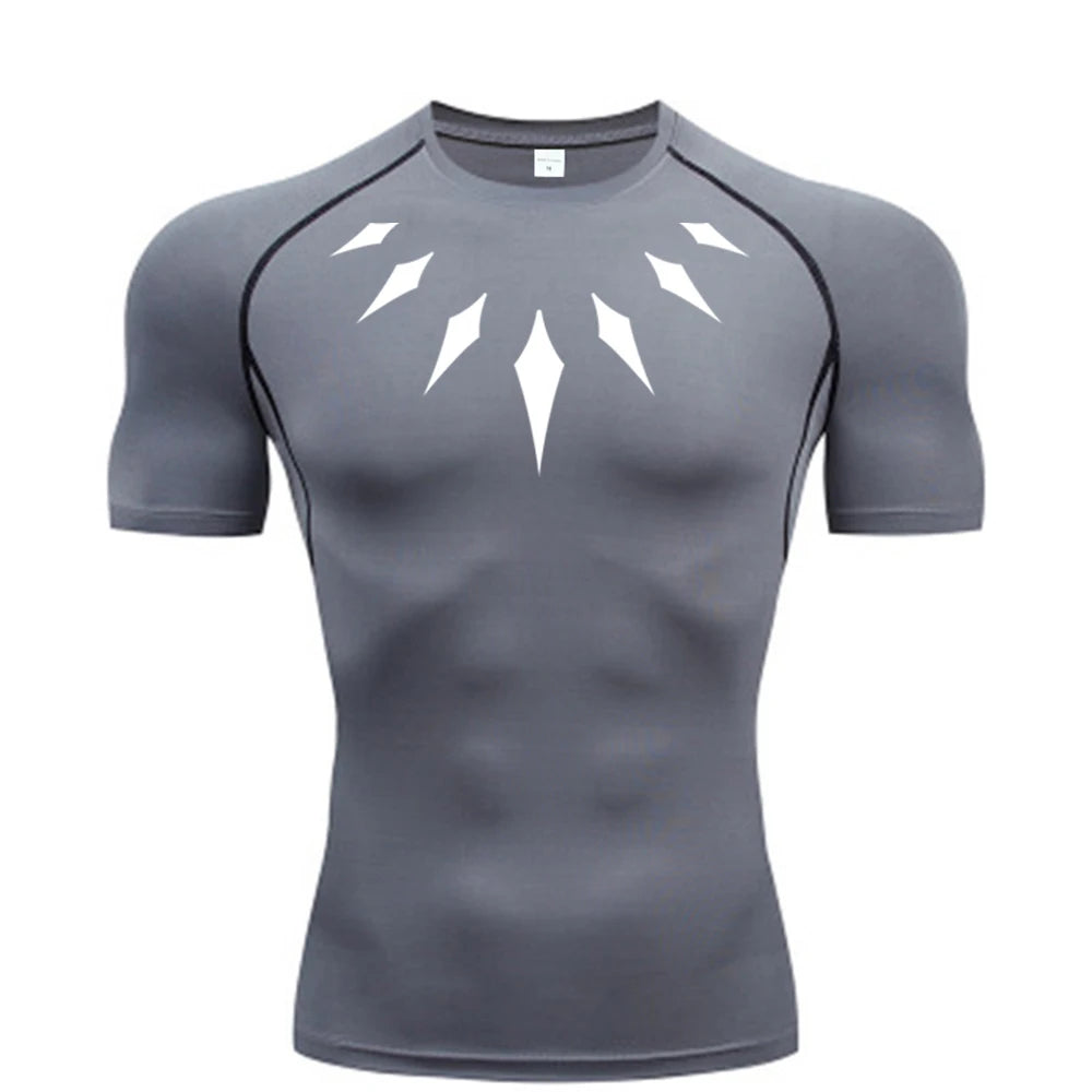 Black Panther Compression Gym Shirt for Men – Quick Dry Sports Tee