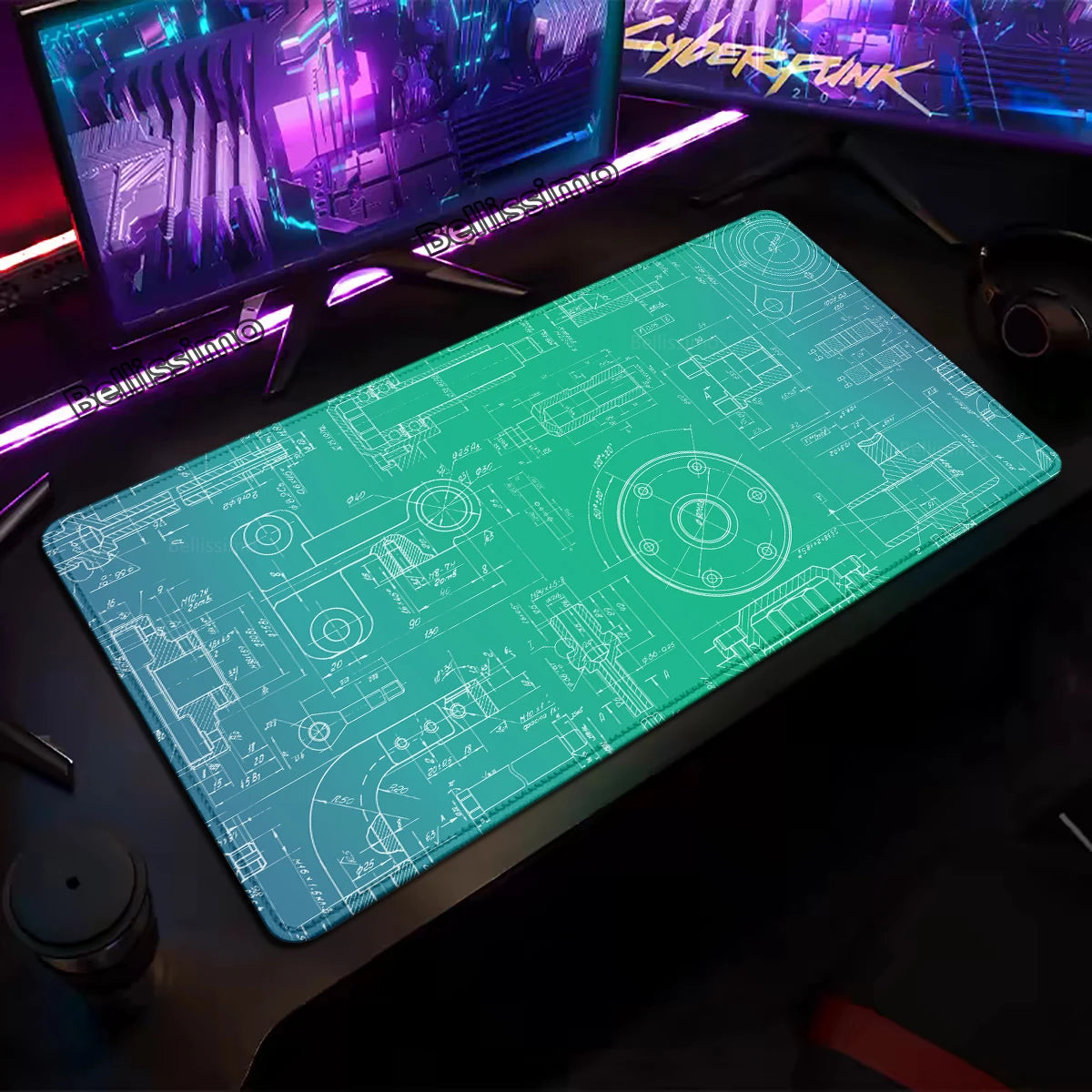 Mouse Pad Gaming Accessory Mechanical Drawing Large HD Mousepad XXL MousePad Natural Rubber Carpet Non-Slip Table Mat Office Rug