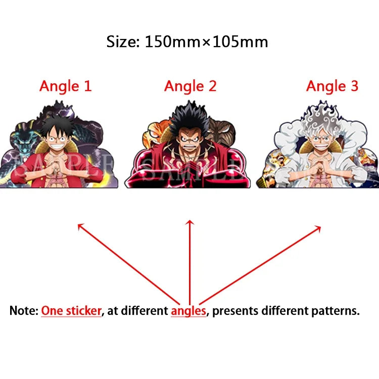 One Piece 3D Transform Sticker - Gear 5 Sun God Nika Luffy for Cars, Laptops & More
