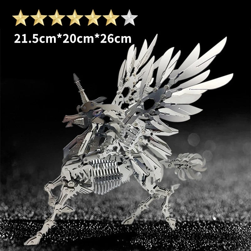 3D DIY assembly of metal insects birthday gifts holiday gifts high-quality simulated animal models unicorns foxes Metal model