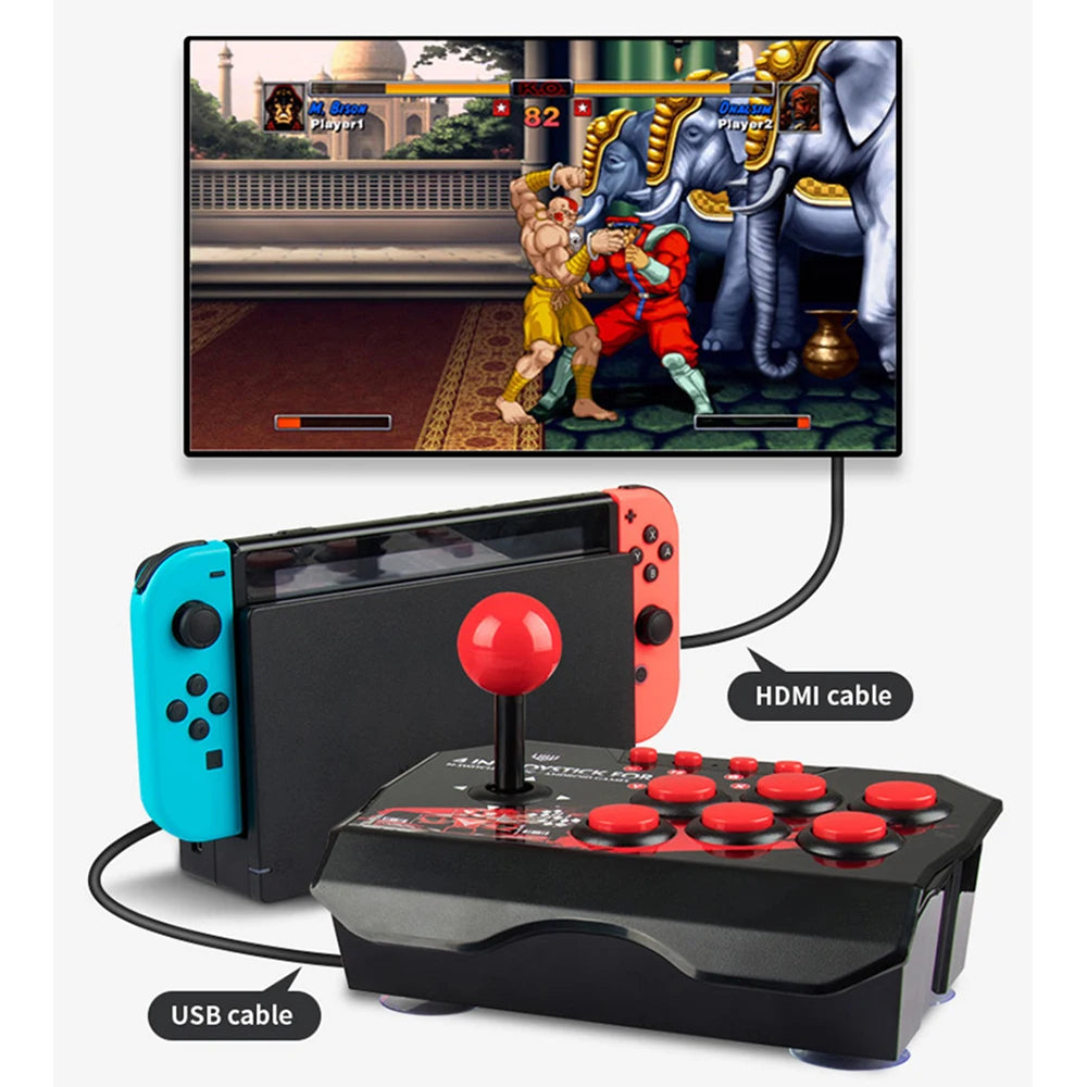GAMINJA 4-in 1Game Joystick With 3M USB Cable TURBO Games Console Rocker Arcade Station For Nintendo Switch Android TV PS3 PC