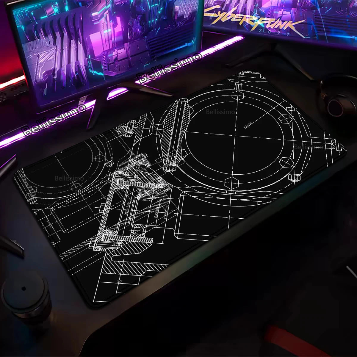 Mouse Pad Gaming Accessory Mechanical Drawing Large HD Mousepad XXL MousePad Natural Rubber Carpet Non-Slip Table Mat Office Rug