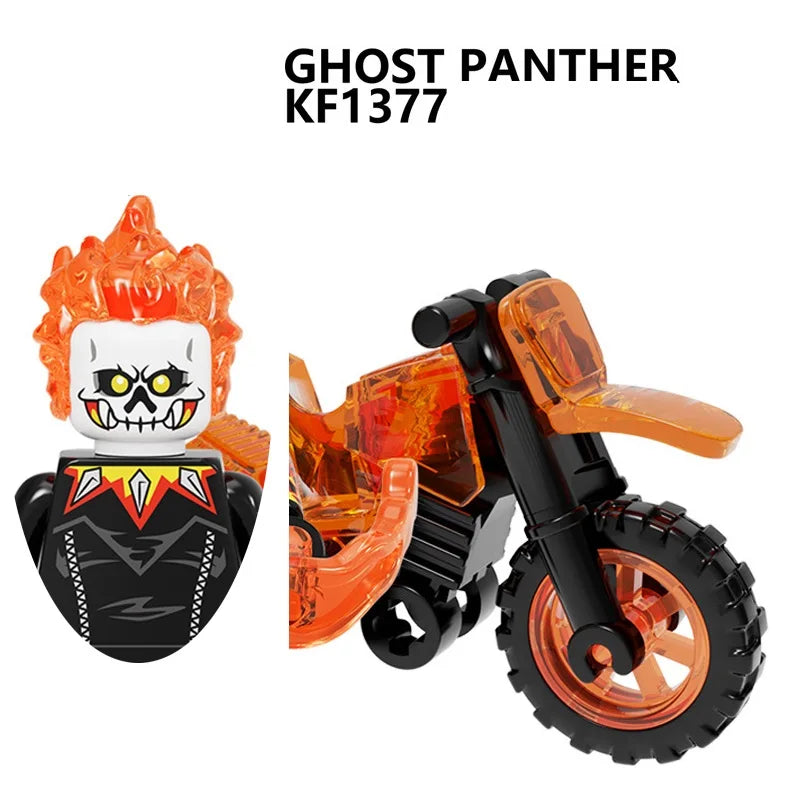 New Moc Ghost Rider With Motorcycle Building Blocks Mini Action Figure Toys
