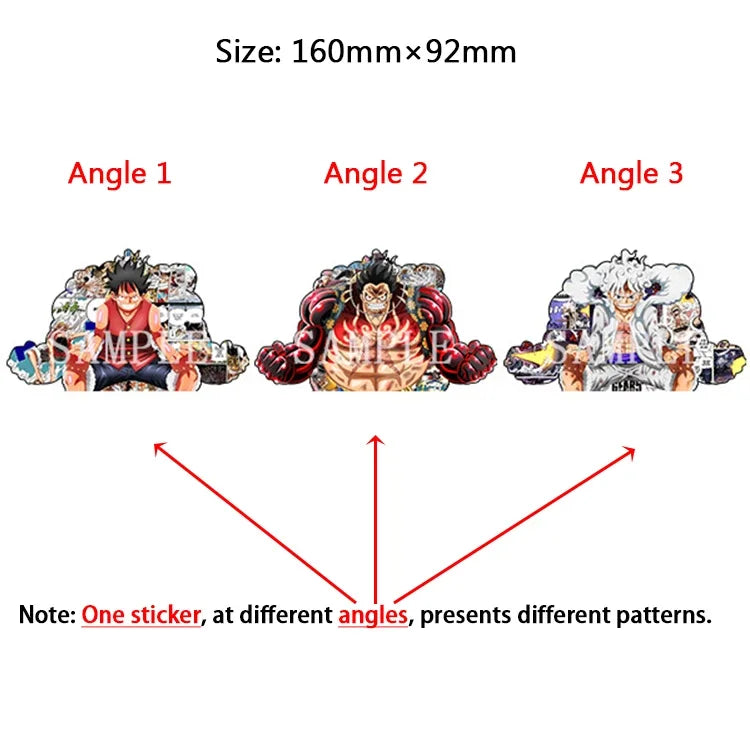 One Piece 3D Transform Sticker - Gear 5 Sun God Nika Luffy for Cars, Laptops & More