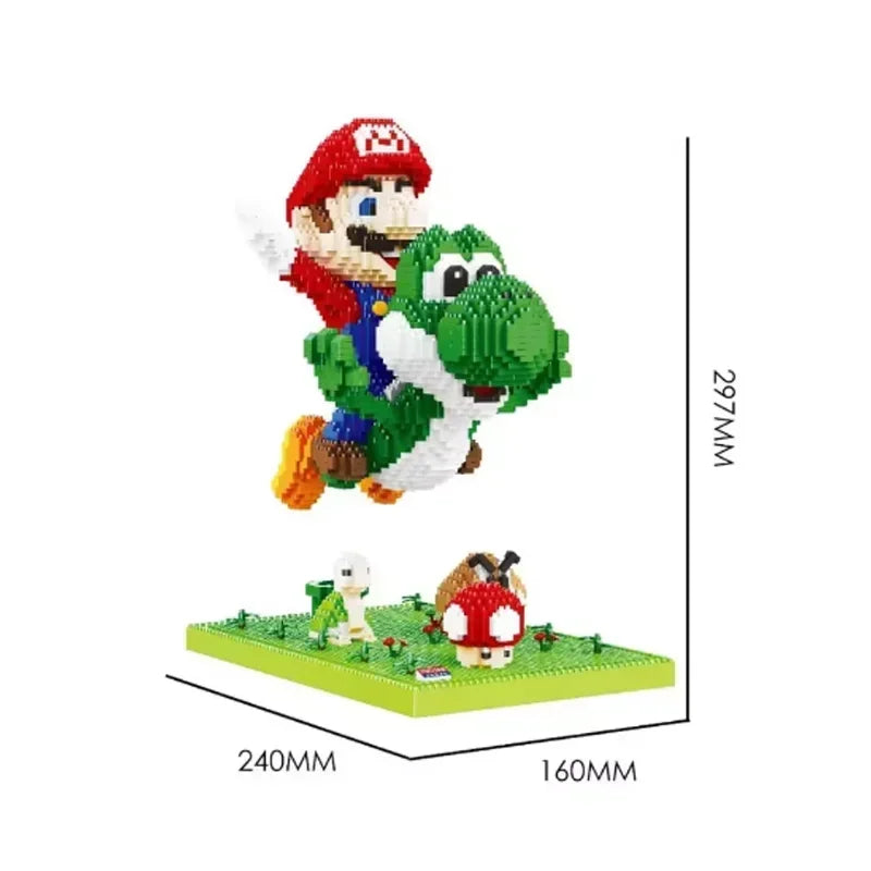 Children Toys Super Mario Action Figure Micro Building Blocks Cartoon Toys Marios Bros Birthday Gifts