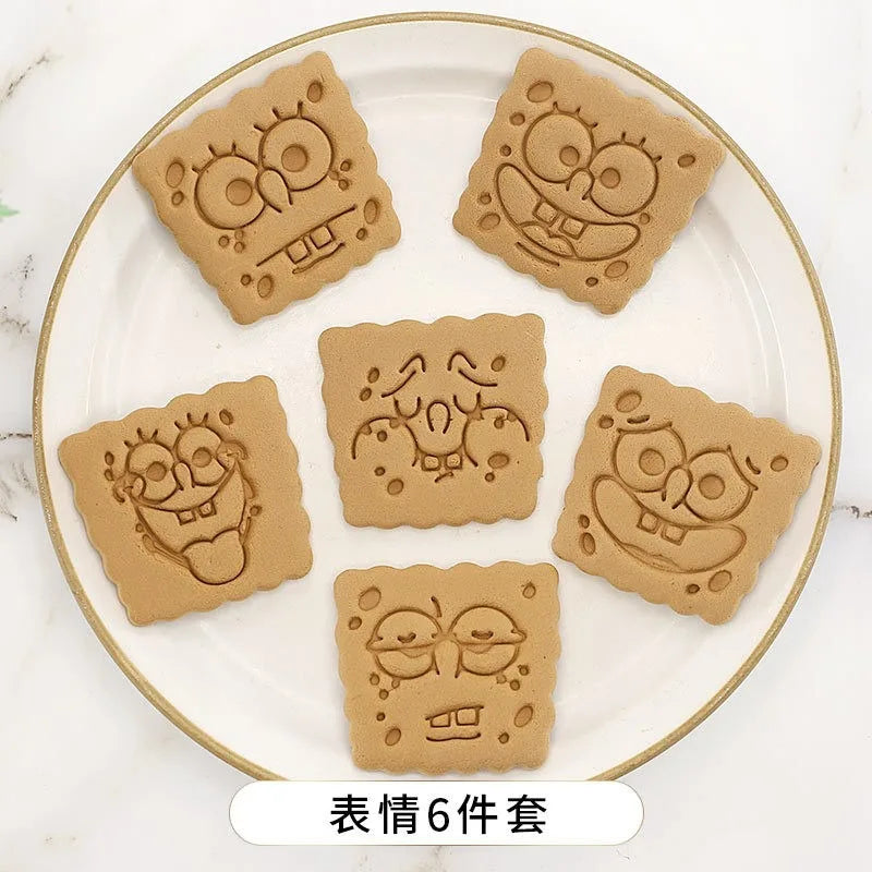 SpongeBob Cookie Cutter Set | 3D Cartoon Biscuit Moulds for Kids & Parties