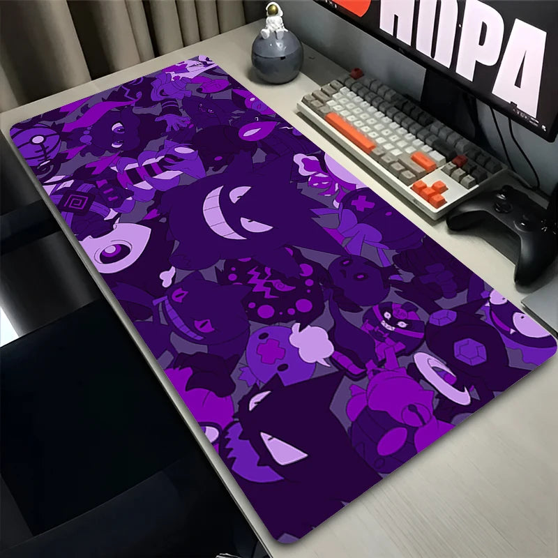 Mouse Pad Laptop Gaming Accessories Keyboard Pad Japan Anime P-pokemonS Gamer Mousepad PC Kawaii G-gengar Purple Desk Mouse Mat