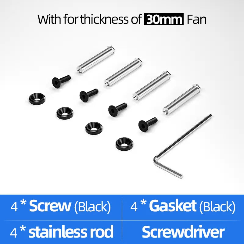 Computer PC Case Cooling Fan Mount Screws Multiple Colour Mutually Locked Screw Fixer Bolt Set For Thickness of 25/30mm Fan