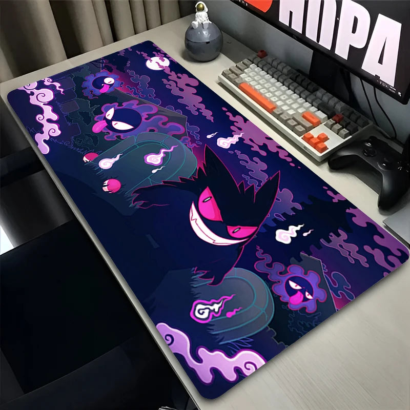 Mouse Pad Laptop Gaming Accessories Keyboard Pad Japan Anime P-pokemonS Gamer Mousepad PC Kawaii G-gengar Purple Desk Mouse Mat