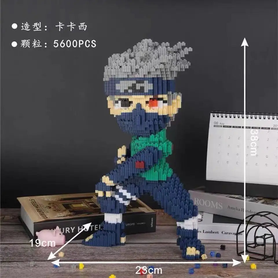 new Small particle assembled building blocks adult high difficulty puzzle card Kakashi Jiraiya toy puzzle children's gift