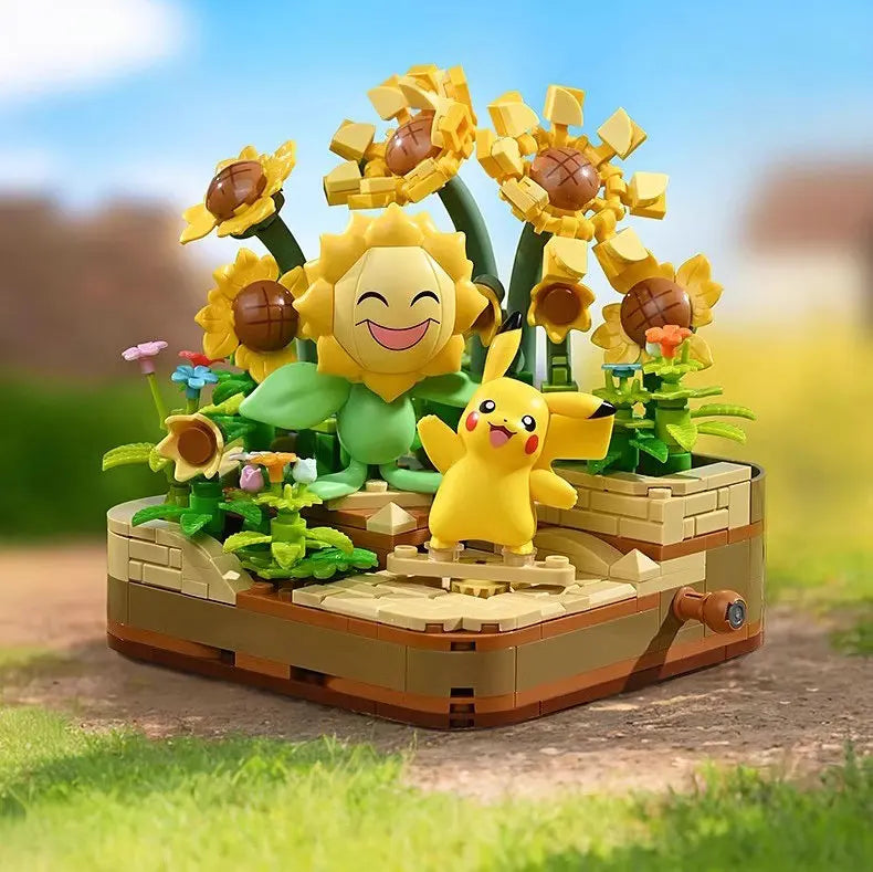 Pokemon Cartoon Pikachu Building Blocks Bulbasaur Toy Children's Assembled Model Pet Elf Kid Children Gift Compatible With Lego
