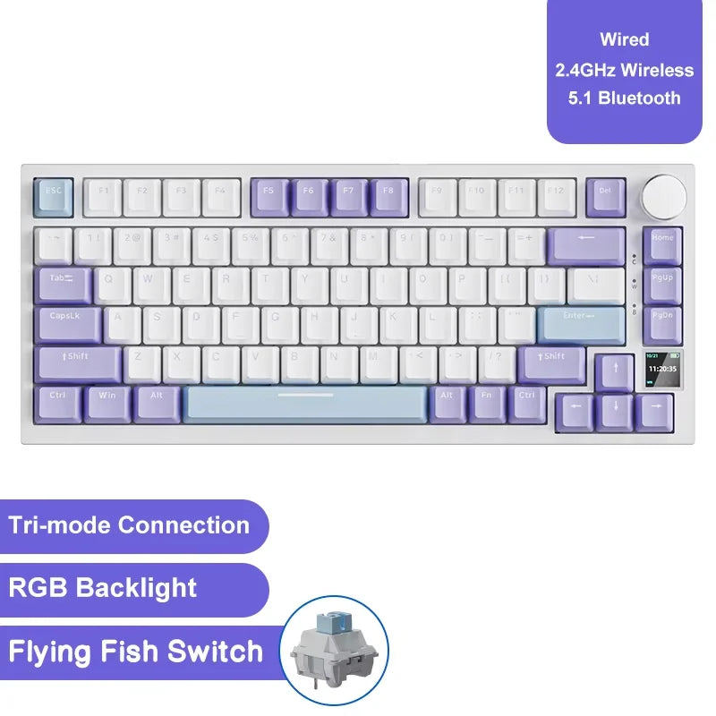 Ajazz AK820/AK820Pro gaming mechanical keyboard Bluetooth 5.1/Wireless/wired c custom keyboard with heat exchange sealed button