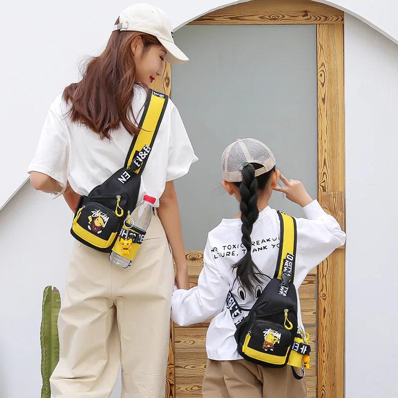 Pikachu Canvas Crossbody Bag - Unisex Shoulder & Chest Bag for Youth