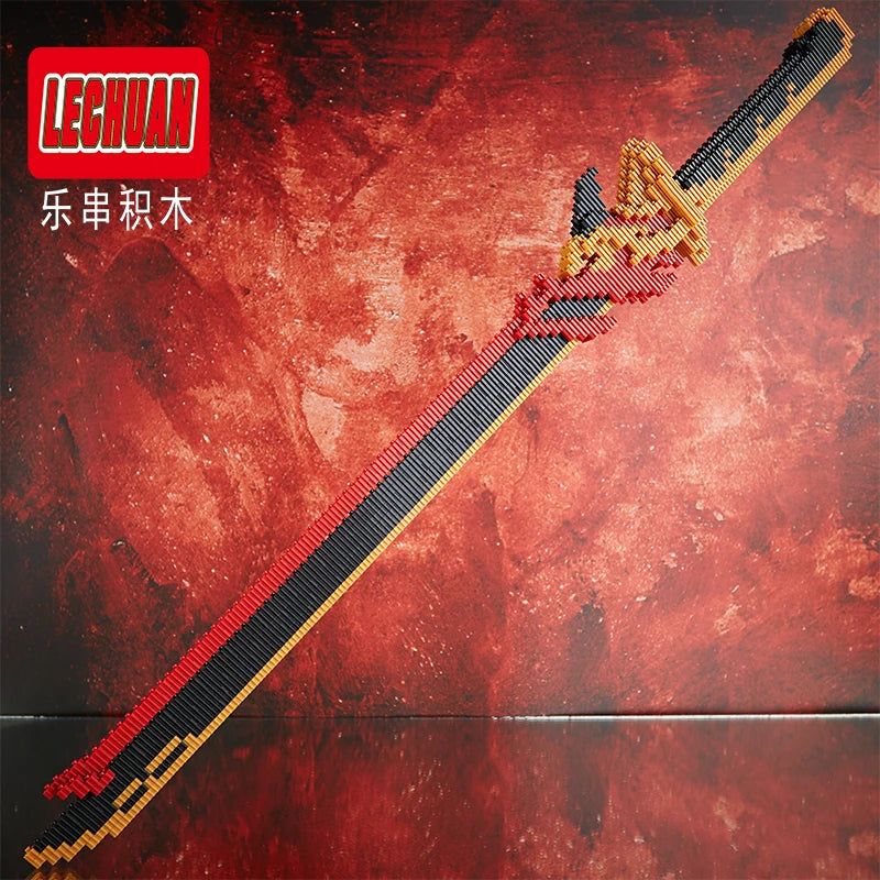 Lechuan Connections Building Blocks Samurai Simulation Sword Micro brick Ninja Knife Weapon Assembly Model Toy Gift for Children