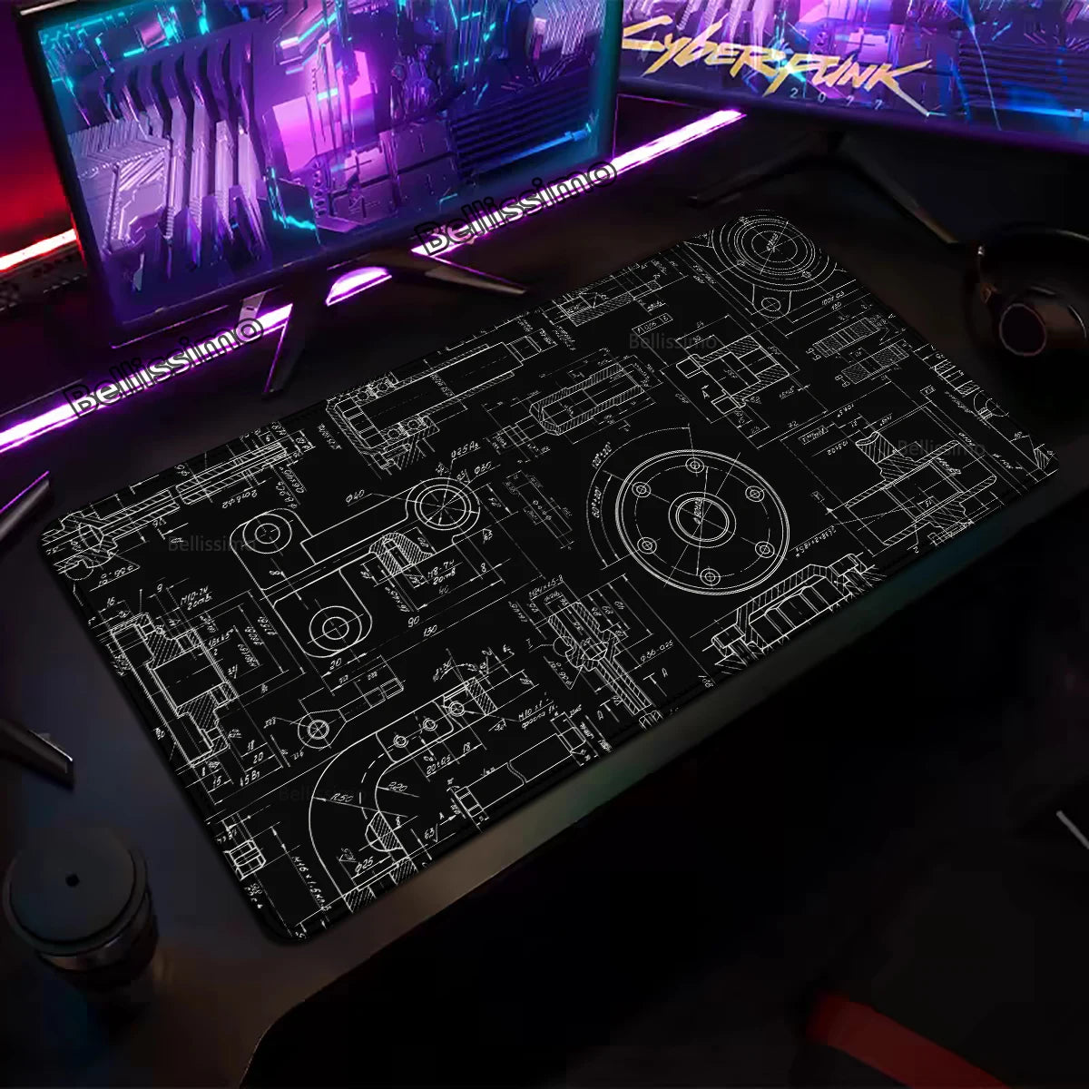 Mouse Pad Gaming Accessory Mechanical Drawing Large HD Mousepad XXL MousePad Natural Rubber Carpet Non-Slip Table Mat Office Rug