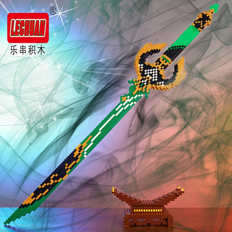 Lechuan Connections Building Blocks Samurai Simulation Sword Micro brick Ninja Knife Weapon Assembly Model Toy Gift for Children